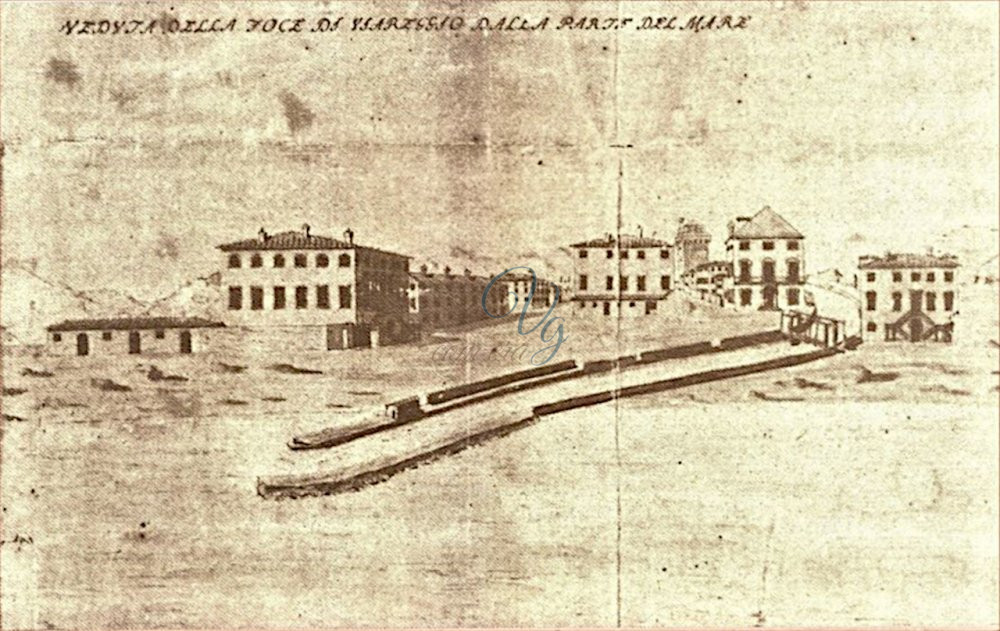 Veduta foce di Viareggio Viareggio Anno 1748