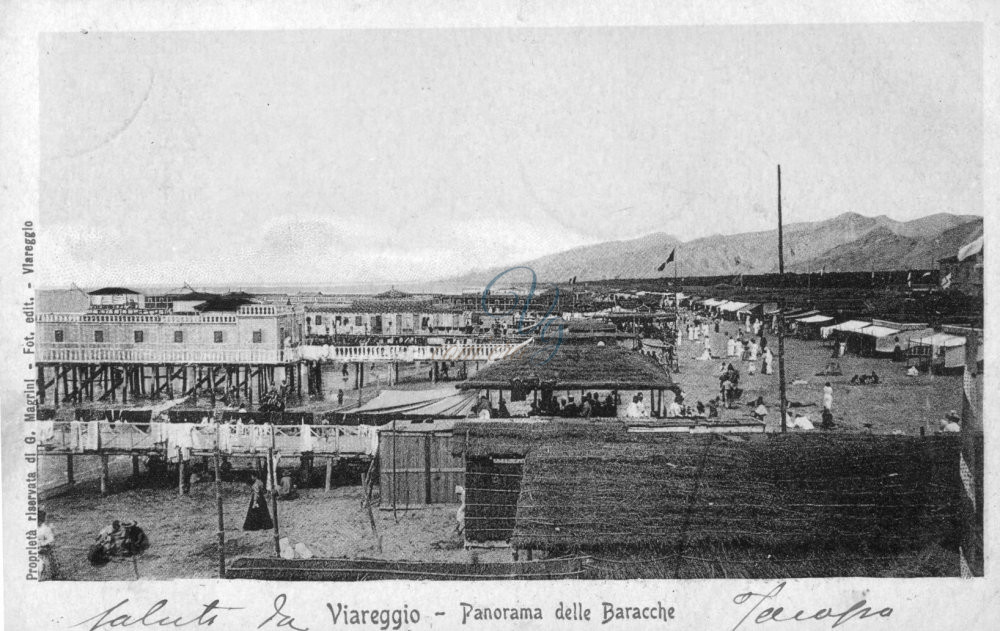 Panorama delle Baracche Viareggio Anni 1850 - 1900 circa