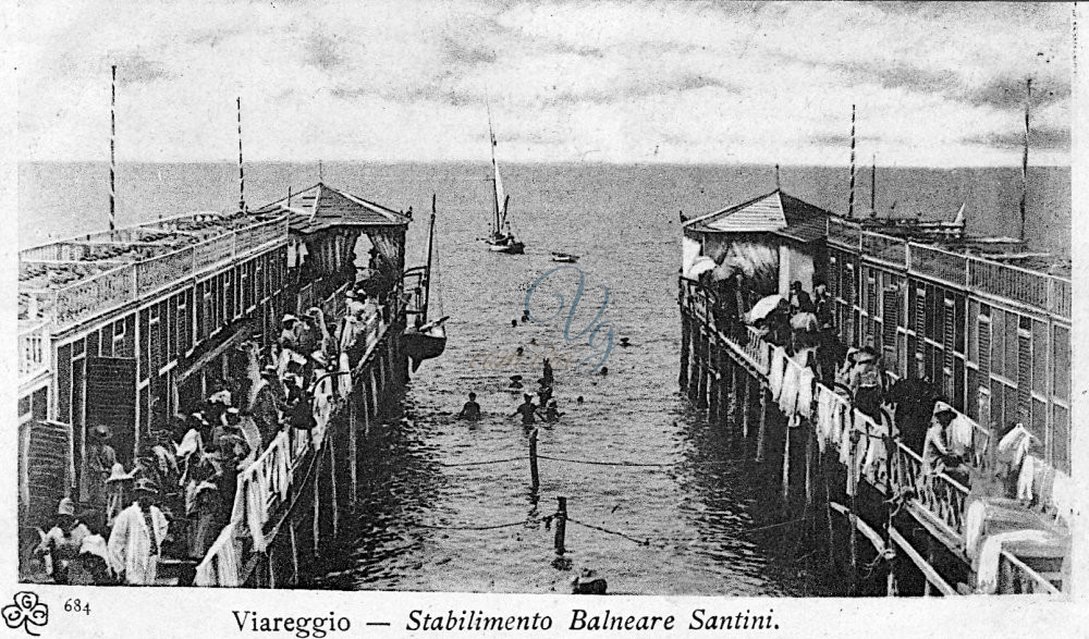 Stabilimento balneare Santini Viareggio Anni 1850 - 1900 circa