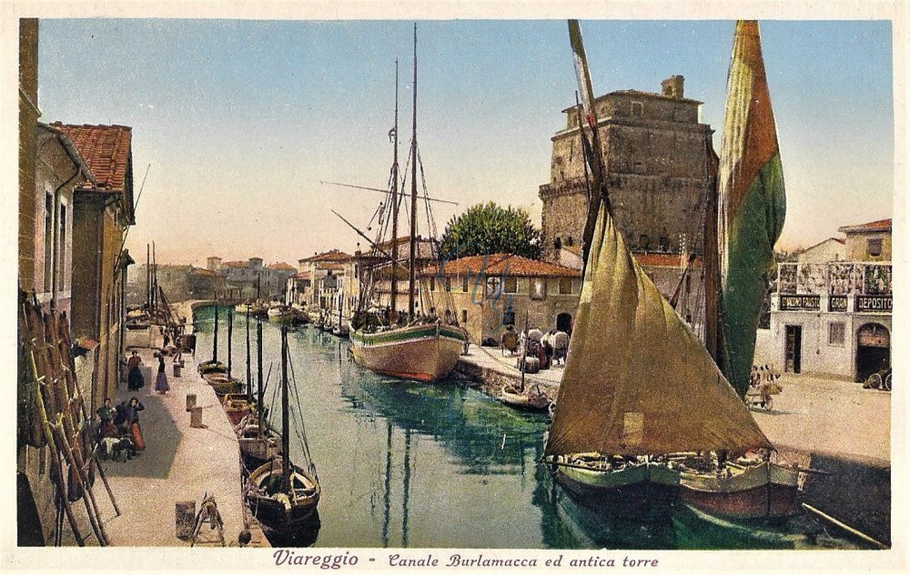 Il Canale visto dal ponte di pisa 1920 Viareggio Anni '20