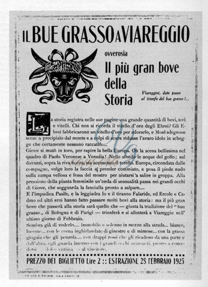 Lotteria di Carnevale Viareggio Anno 1925