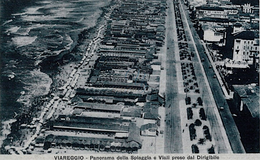 Panorama Spiaggia e Viali Viareggio Anno 1928