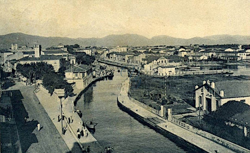 Panorama darsene e canale Viareggio Anni '30