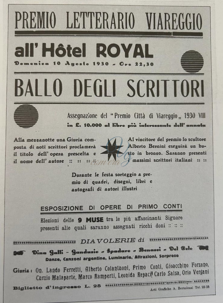 Premio Letterario Viareggio Viareggio Anno 1930