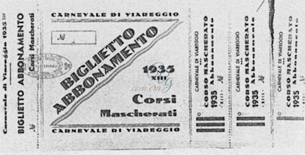 Biglietto abbonamento Viareggio Anno 1935