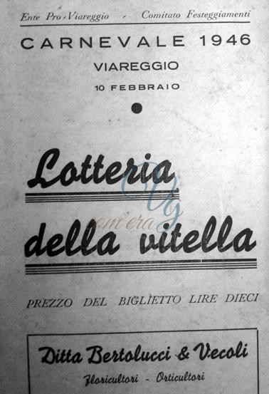 Lotteria della Vitella Viareggio Anno 1946
