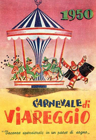 Cartolina pubblicitaria Viareggio Anno 1950