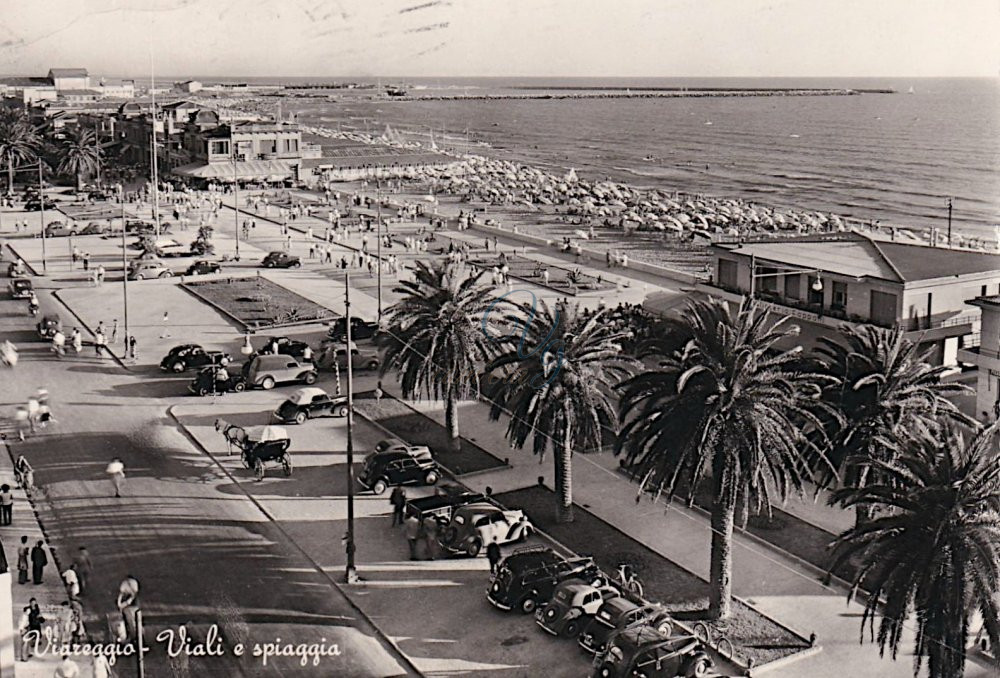 Viali e spiaggia Viareggio Anno 1952