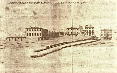 Veduta foce di Viareggio - Anno 1748