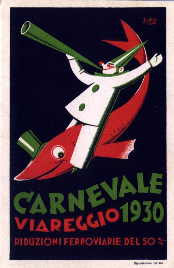 Manifesto ufficiale Carnevale di Viareggio 1930