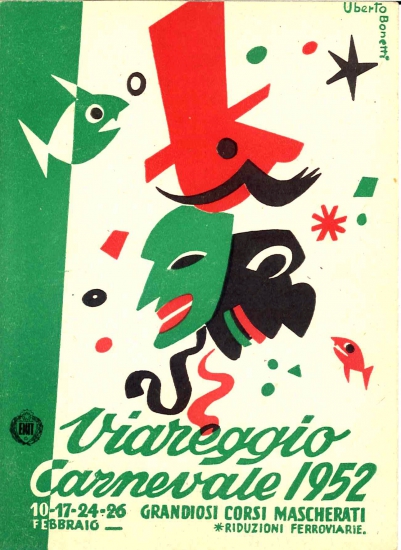 Manifesto ufficiale Carnevale di Viareggio 1952