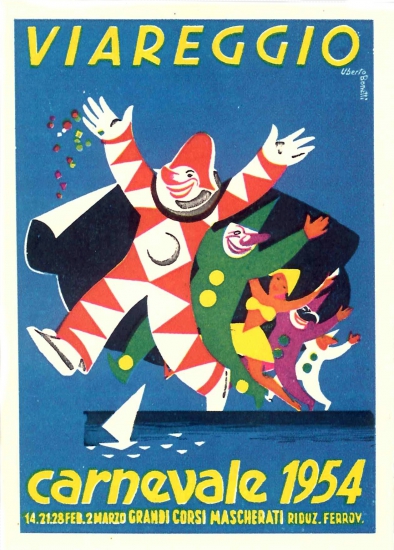 Manifesto ufficiale Carnevale di Viareggio 1954