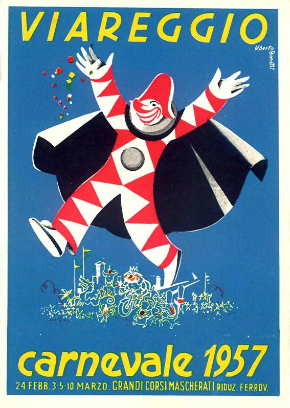 Manifesto ufficiale Carnevale di Viareggio 1957