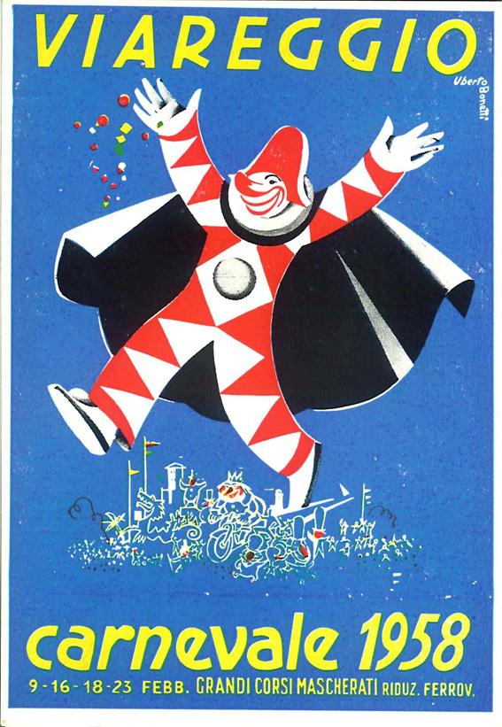 Manifesto ufficiale Carnevale di Viareggio 1958