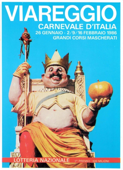 Manifesto ufficiale Carnevale di Viareggio 1986