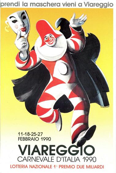 Manifesto ufficiale Carnevale di Viareggio 1990