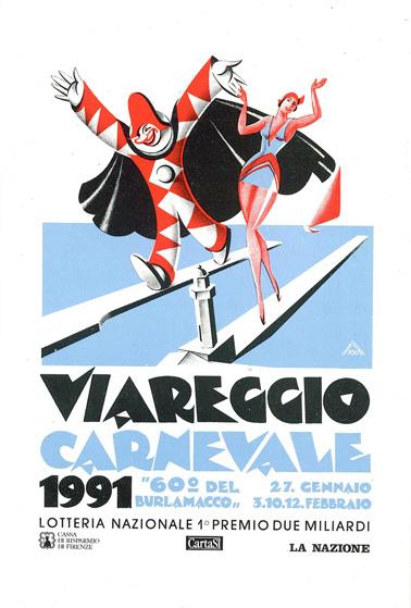 Manifesto ufficiale Carnevale di Viareggio 1991