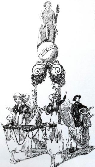 Iniziativa di S.M. il Re per Istituto Internazionale Agricoltura di Raffaello Tolomei - Carri piccoli - Carnevale di Viareggio 1905