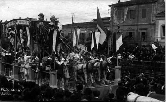 Pinocchio al paese dei balocchi di Angelo Malfatti - Carri piccoli - Carnevale di Viareggio 1921