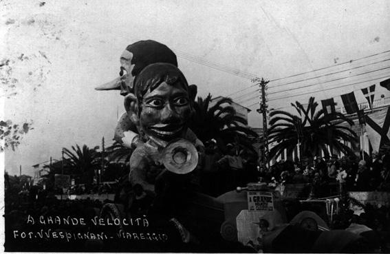 A gran velocita al carnevale di Michelangelo Marcucci e Raffaello Raffaelli - Carri piccoli - Carnevale di Viareggio 1929