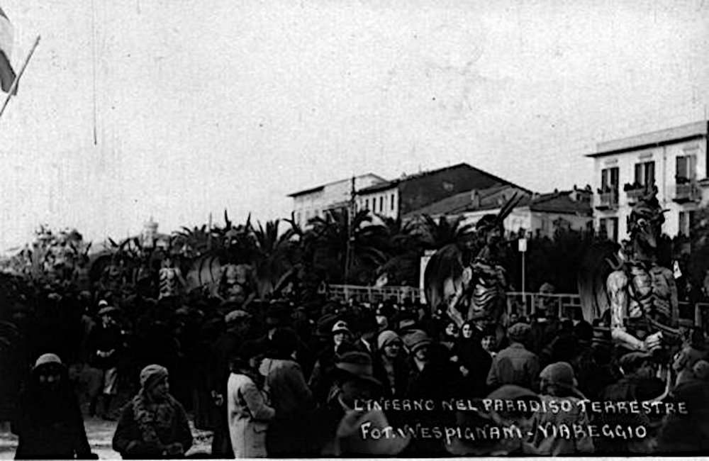 L’inferno nel paradiso terrestre di Marcello Di Volo e Alfredo Morescalchi - Mascherate di Gruppo - Carnevale di Viareggio 1929