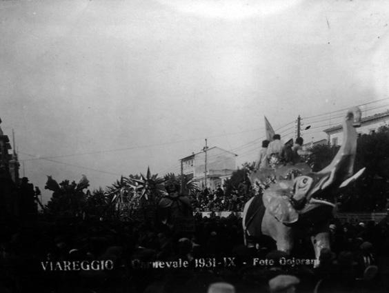 Caccia alle maschere di Tommaso Vassalle - Maschere Isolate - Carnevale di Viareggio 1931