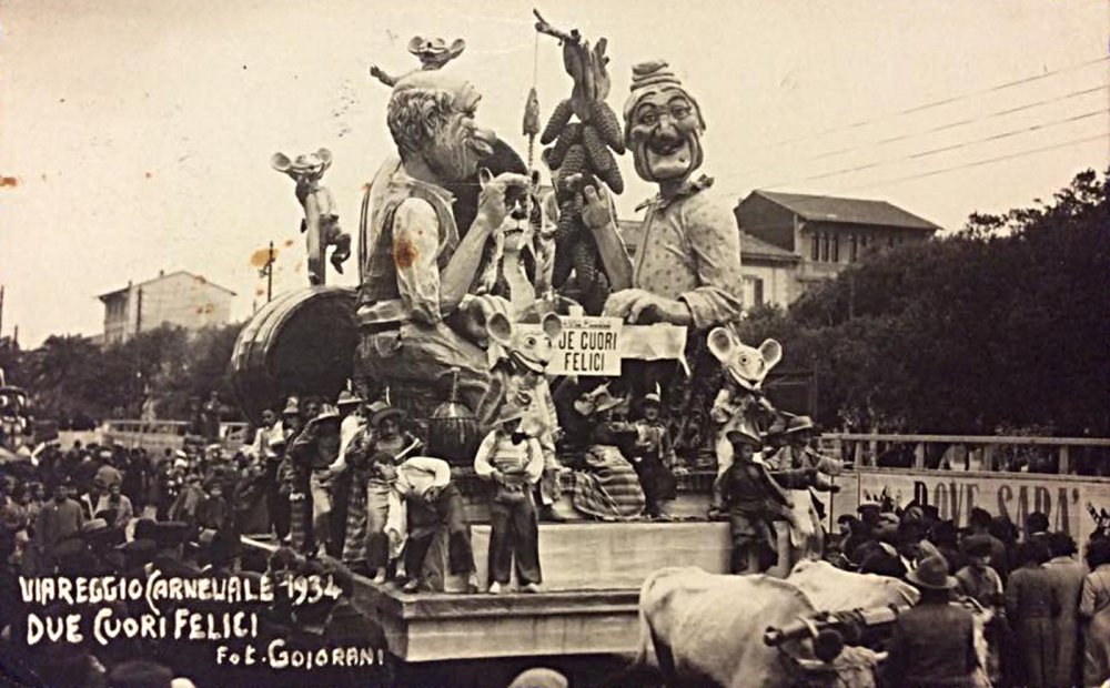 Due cuori felici di Carlo Francesconi - Carri piccoli - Carnevale di Viareggio 1934