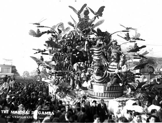 Tre marinai in gamba di Alfredo Pardini - Carri grandi - Carnevale di Viareggio 1949