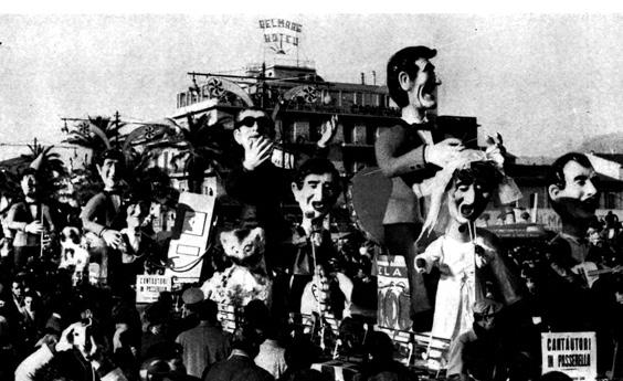 Cantautori in passerella di Carlo Bomberini - Complessi mascherati - Carnevale di Viareggio 1962