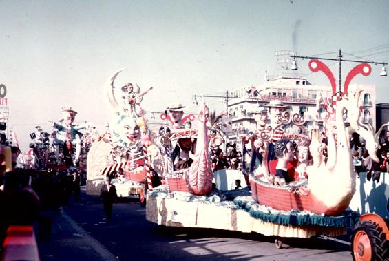 Acquarello veneziano di Alfredo Pardini - Complessi mascherati - Carnevale di Viareggio 1964