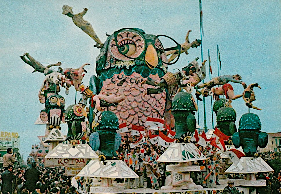 La civetta ovvero cuccumio tuttomio di Arnaldo Galli - Carri grandi - Carnevale di Viareggio 1975