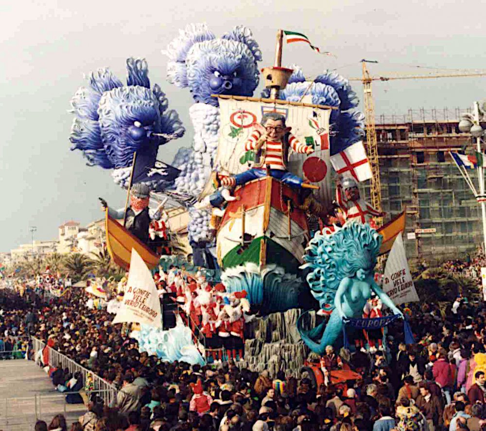 A gonfie vele verso l’Europa di Silvano e Alessandro Avanzini - Carri grandi - Carnevale di Viareggio 1992