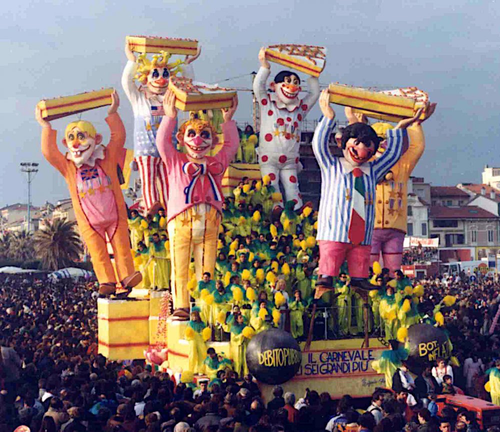 Il carnevale dei sei grandi più uno di Raffaello Giunta - Carri grandi - Carnevale di Viareggio 1992