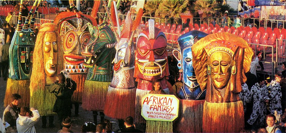 Afrikan fantasy non solo vu cumprà di Adolfo Milazzo - Mascherate di Gruppo - Carnevale di Viareggio 1996