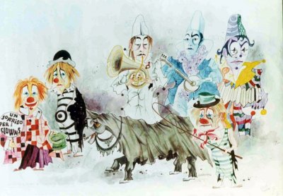 bozzetto Un sorriso per i clown di Guidobaldo Francesconi - Mascherate di Gruppo - Carnevale di Viareggio 1972