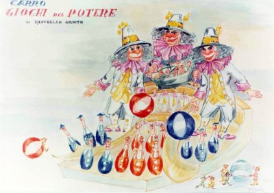 bozzetto Giochi di potere di Raffaello Giunta - Carri grandi - Carnevale di Viareggio 1978