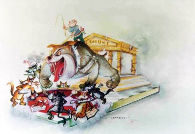 bozzetto I gattacci di Sergio Baroni - Carri grandi - Carnevale di Viareggio 1978