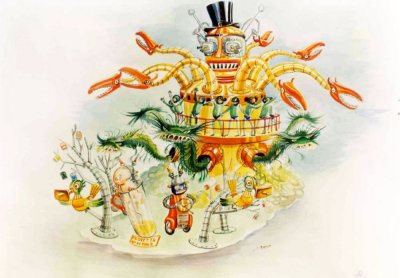 bozzetto 3001 odissea sulla Terra di Silvano Avanzini - Carri grandi - Carnevale di Viareggio 1979