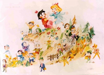 bozzetto Heidi di Sergio Barsella, Eros Canova, Loris Lazzarini - Carri piccoli - Carnevale di Viareggio 1979
