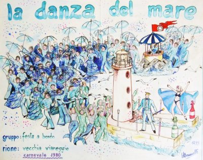 bozzetto La danza del mare di Rione Vecchia Viareggio - Palio dei Rioni - Carnevale di Viareggio 1980