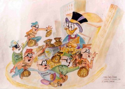 bozzetto Sing sing dona di Eros Canova - Carri piccoli - Carnevale di Viareggio 1980