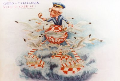 bozzetto Volo di gabbiani di Raffaello Giunta - Carri grandi - Carnevale di Viareggio 1983
