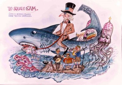 bozzetto Lo squalo Sam di Rione Vecchia Viareggio - Carri piccoli - Carnevale di Viareggio 1985