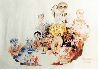 bozzetto Quo vadis? di Paolo Lazzari - Carri grandi - Carnevale di Viareggio 1987