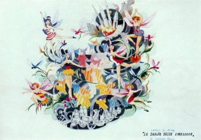 bozzetto La danza delle libellule di Paolo Lazzari - Carri grandi - Carnevale di Viareggio 1988