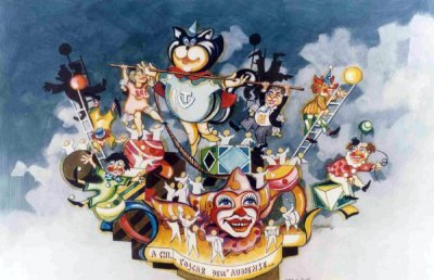 bozzetto A chi l’Oscar dell’audience? di Paolo Lazzari - Carri grandi - Carnevale di Viareggio 1991