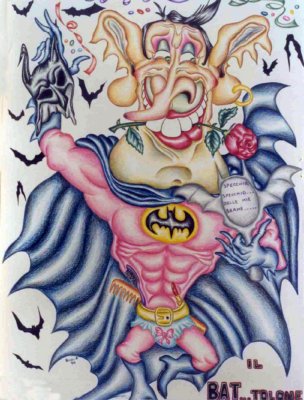 bozzetto Il bat...tolone di Alfredo Ricci - Maschere Isolate - Carnevale di Viareggio 1991