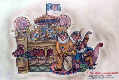 bozzetto Luna Park di Rione Vecchia Viareggio - Fuori Concorso - Carnevale di Viareggio 1991