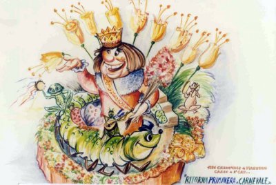 bozzetto Ritorna Primavera a Carnevale di Michele Canova (cons. Davino Barsella) - Carri piccoli - Carnevale di Viareggio 1991