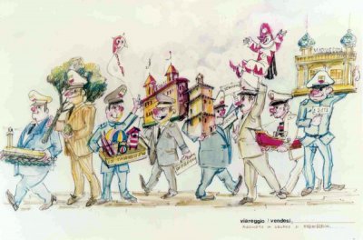 bozzetto Viareggio vendesi di Massimo Breschi - Mascherate di Gruppo - Carnevale di Viareggio 1991